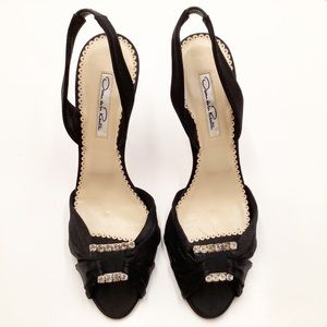 {Oscar de la Renta}Slingback - Rhinestone Buckle